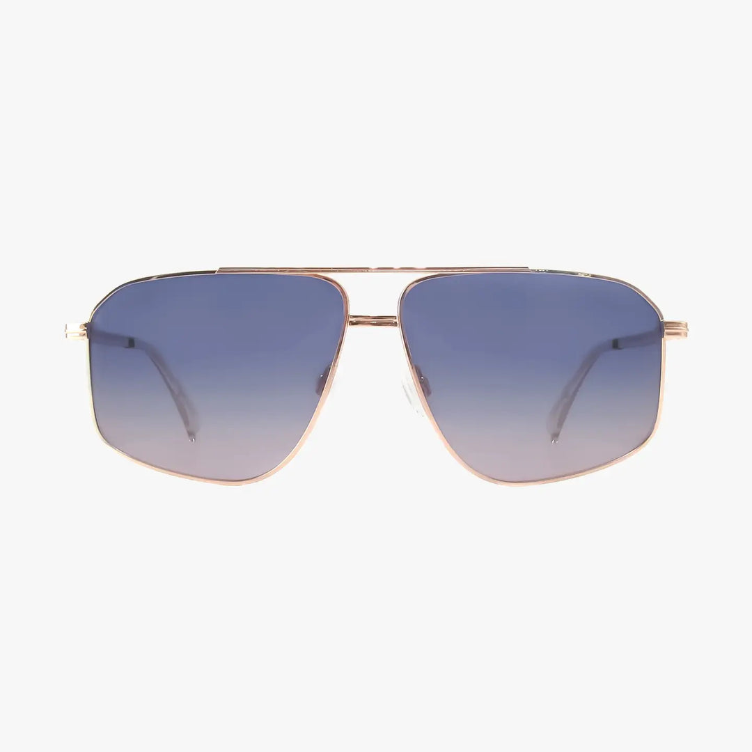 Sol Rose Gold Polarized Fashion Navigator Sunglasses