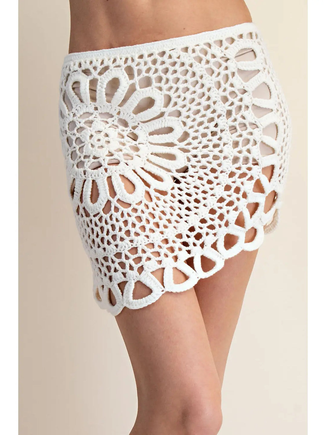 Boho Crochet Lace Mini Skirt – Resort Beach Cover-Up