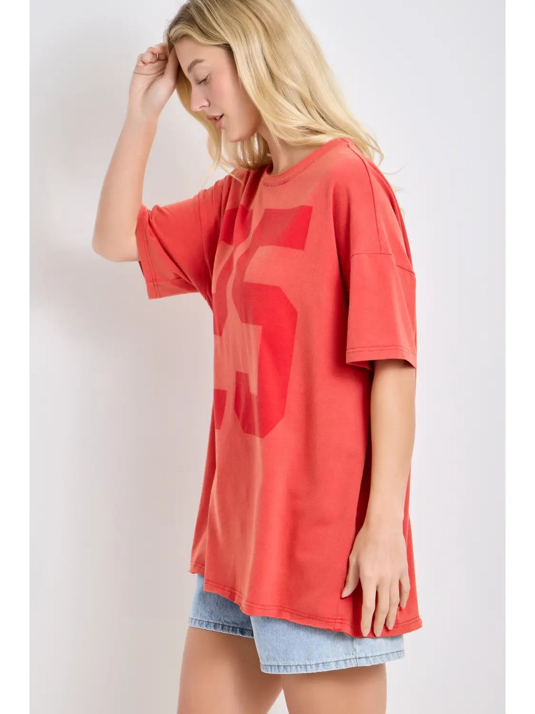 Oversized Vintage Number Graphic Tee