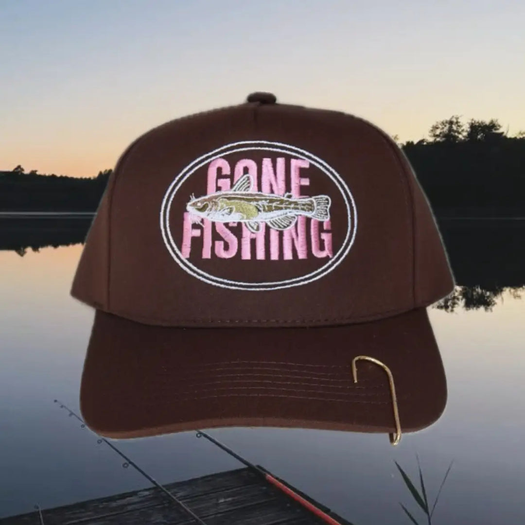 Gone Fishing Oval Catfish Trucker