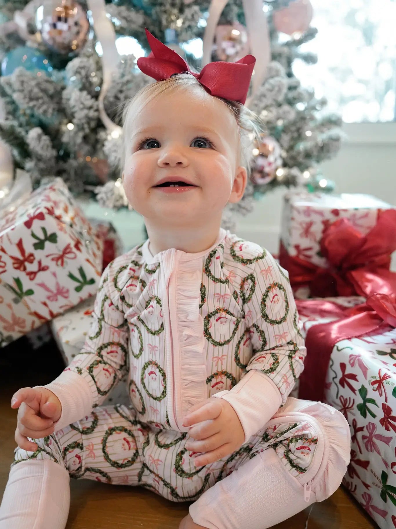 Pink Santa - Ribbed Bamboo Sleeper