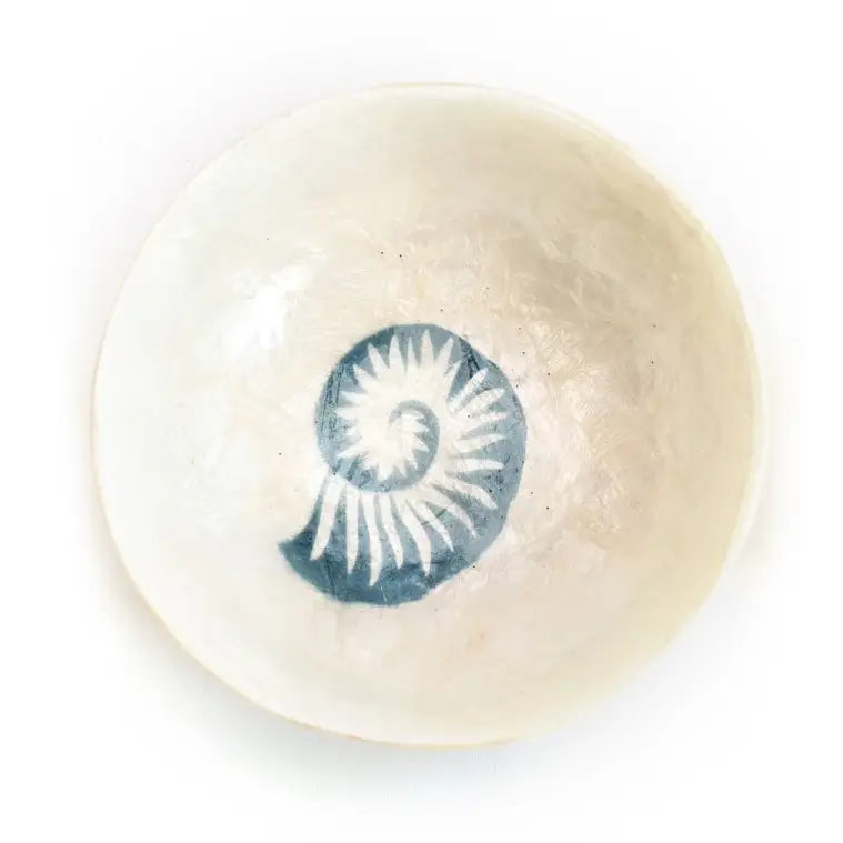3.5" Round Capiz Bowl - Nautilusdesign (Blue/Natural)