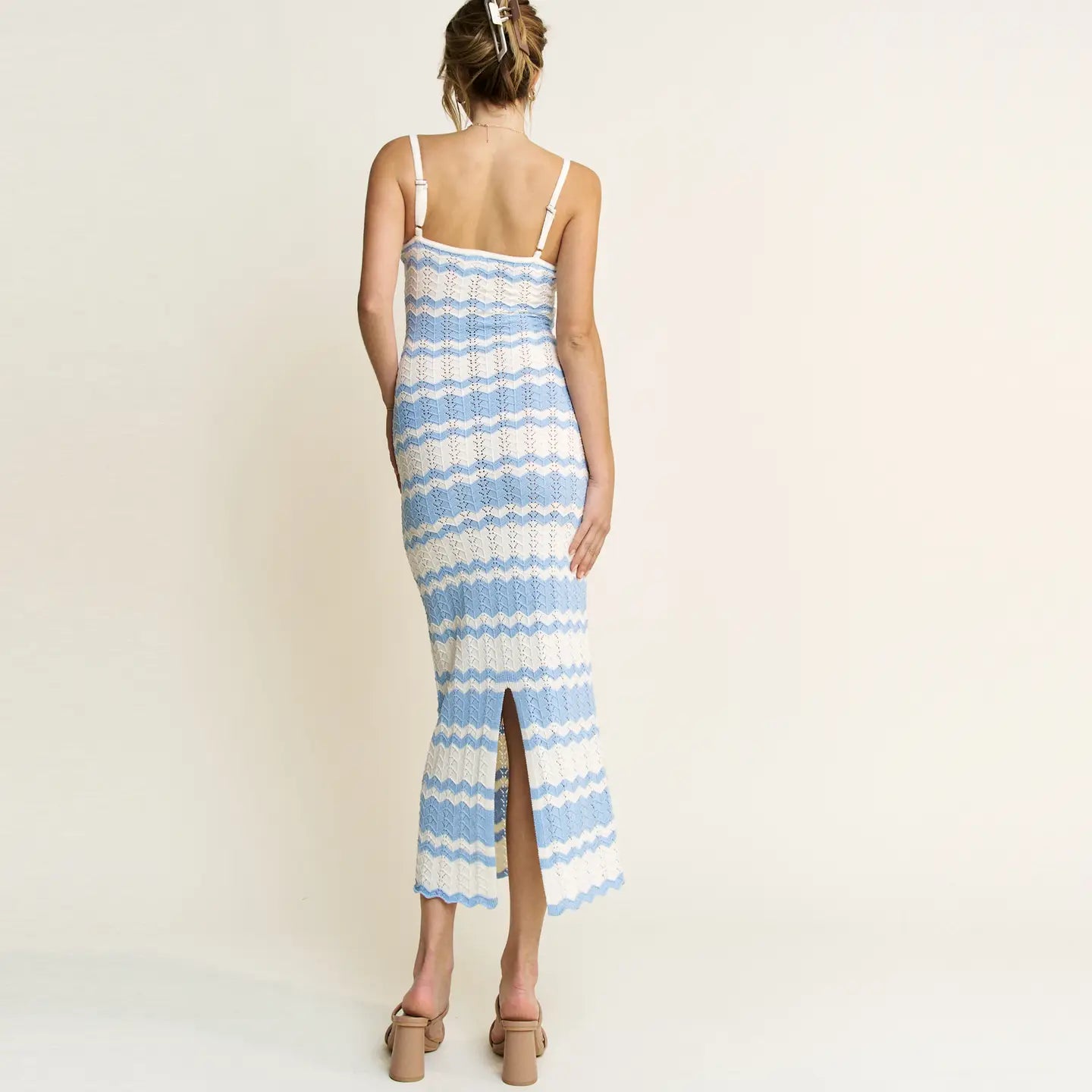 Striped Midi Cut Out Dress