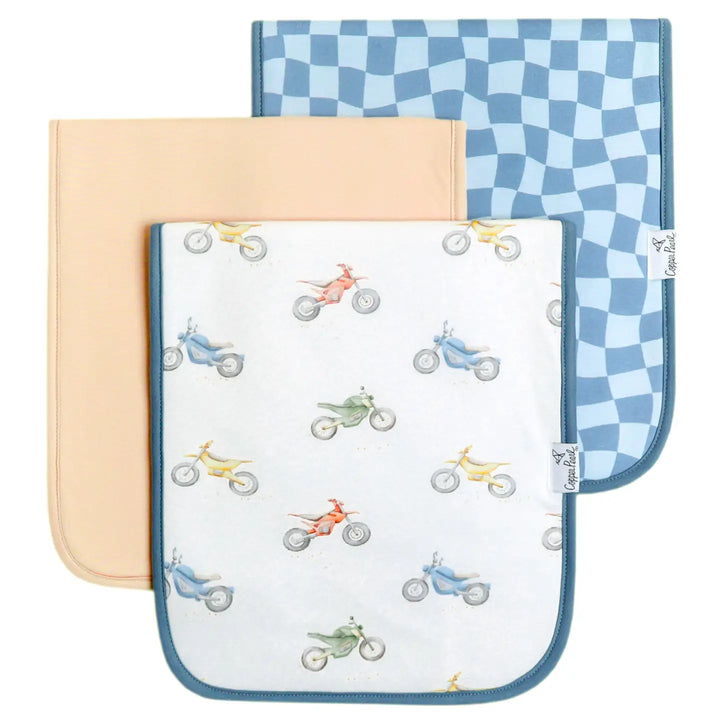 3 Pack Premium Burp Cloths - Ryder
