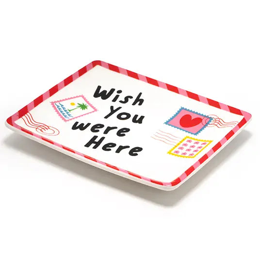 Ceramic Trinket Tray - Postcard - "Wish You Were Here"