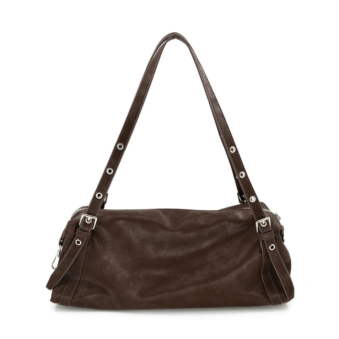 Chocolate Buckle Detail Shoulder Bag