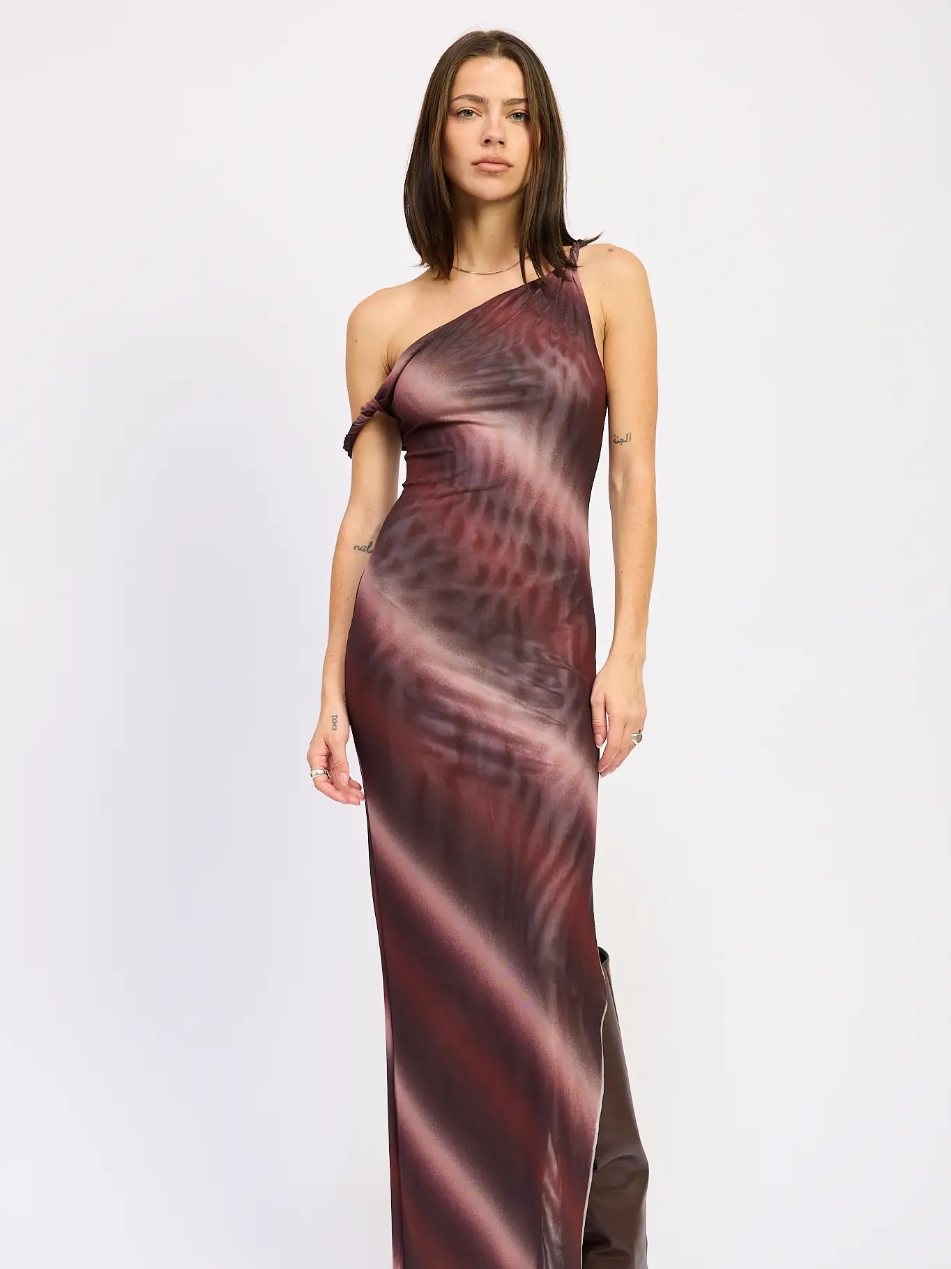 Mesh Maxi Dress with Slit