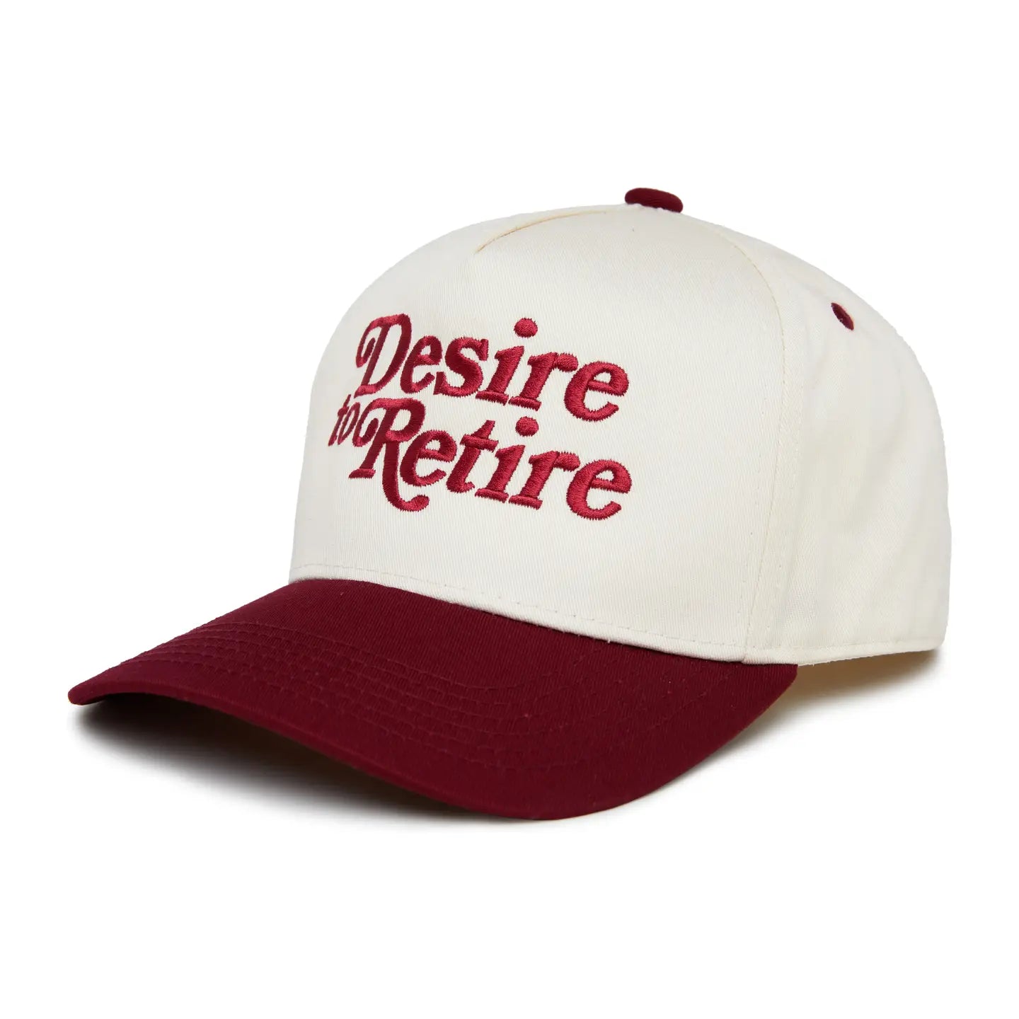 Two Tone Cap - Desire To Retire (Burgundy/Beige)