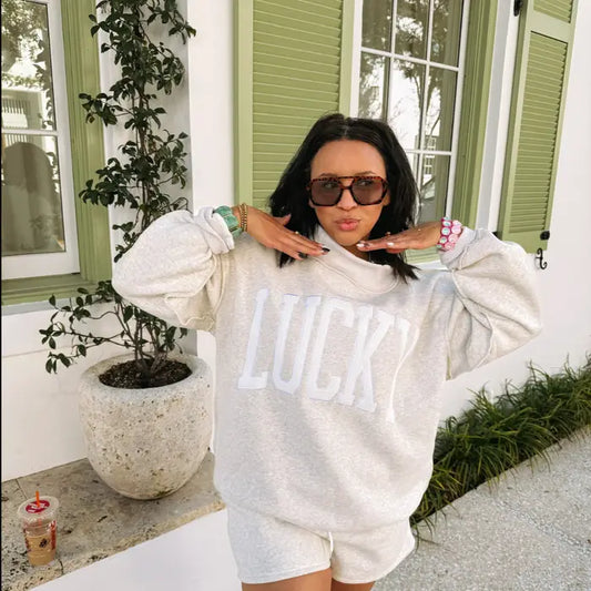 Lucky Mock Neck Sweatshirt