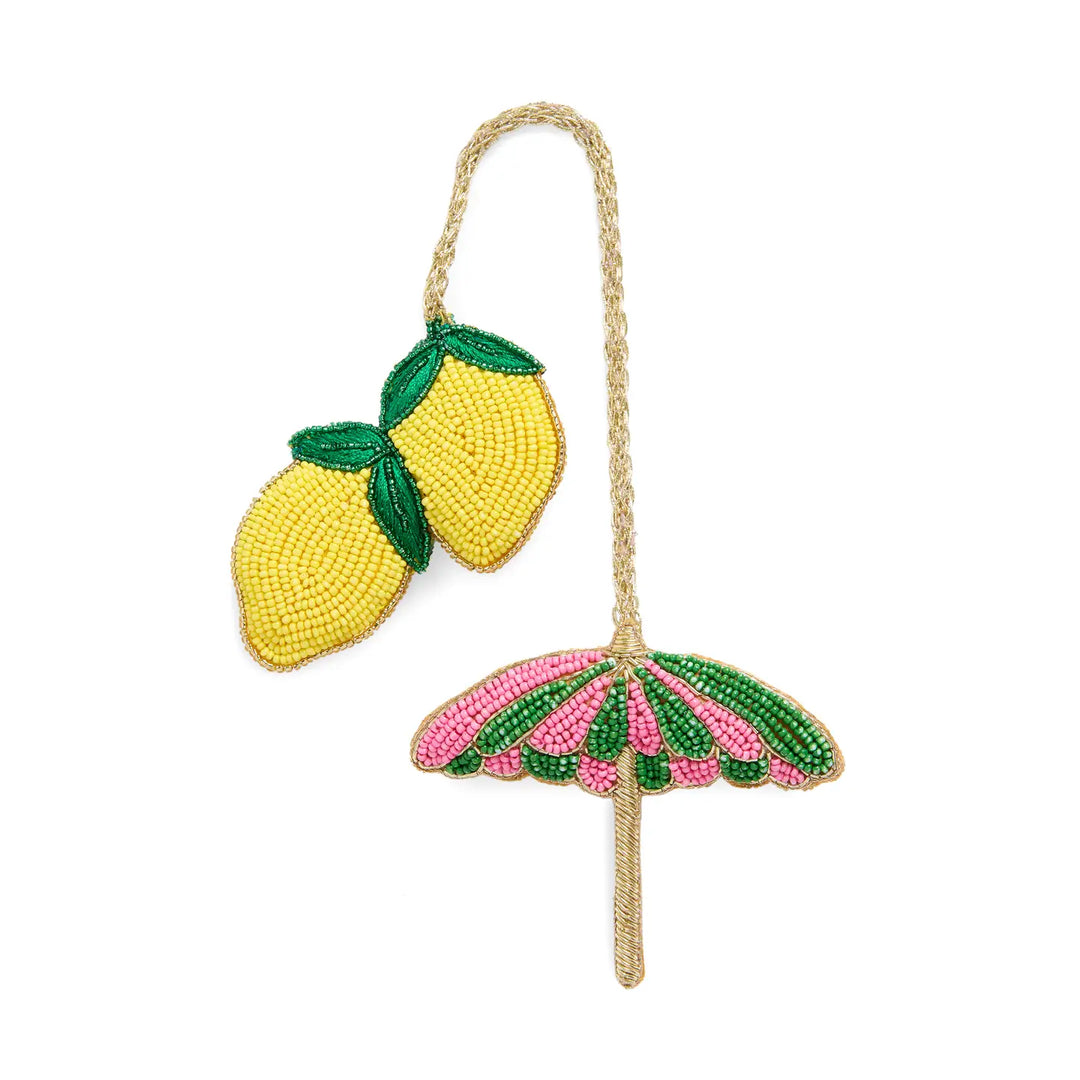 Lemon/Umbrella Beaded Bag Charm,Multi