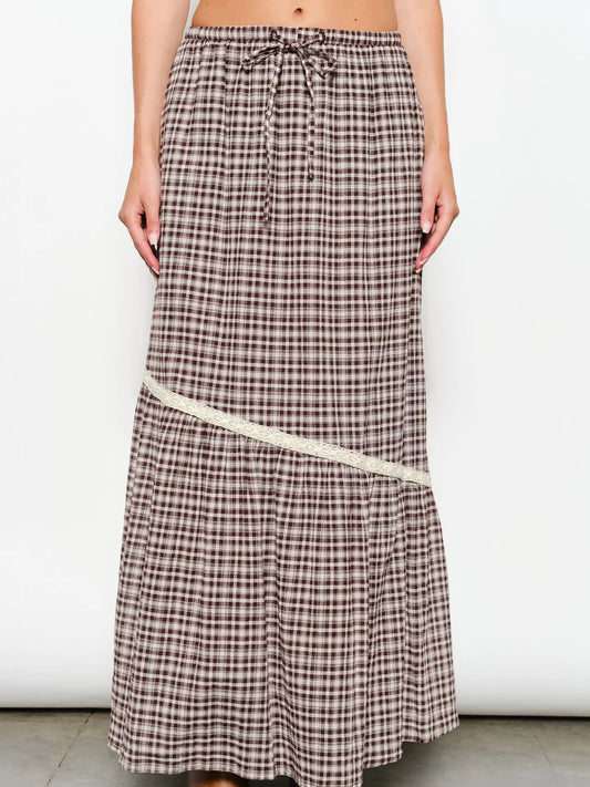 Ellis Plaid Maxi Skirt – Boho Layers, Vintage Whimsy
