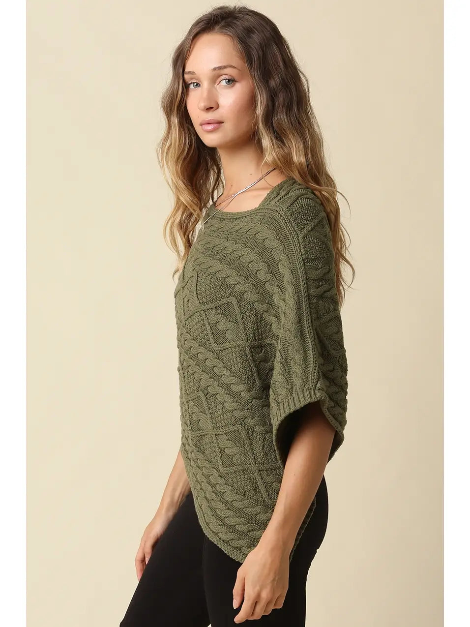 Margo Textured Knit Poncho Top