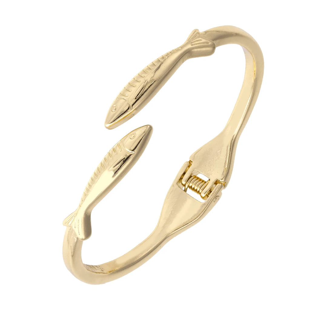 Sardine Bangle Bracelet in Shiny Gold