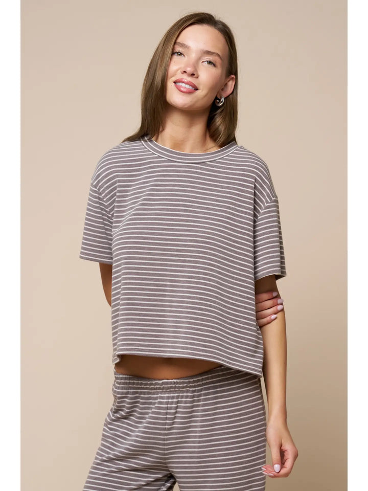 Boxy Stripe Short Sleeve Tee
