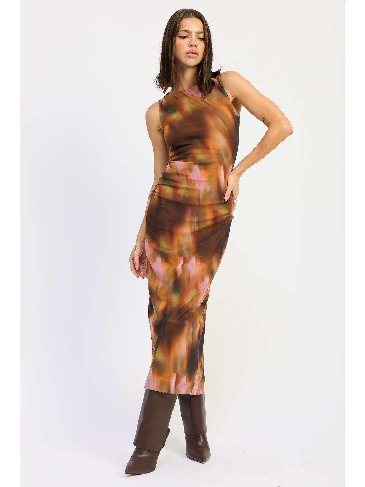 Autumn Sunset Mesh Dress
