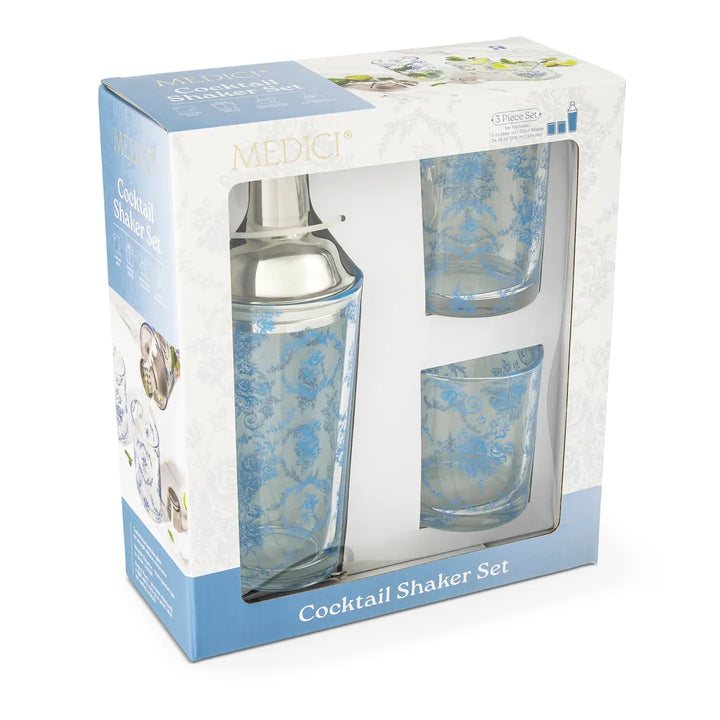 3pc Dof Shaker Set - Blue Toile