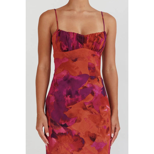 Multicolor Chiffon Maxi Dress