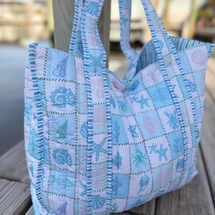 Coastal Quilted Tote Bags