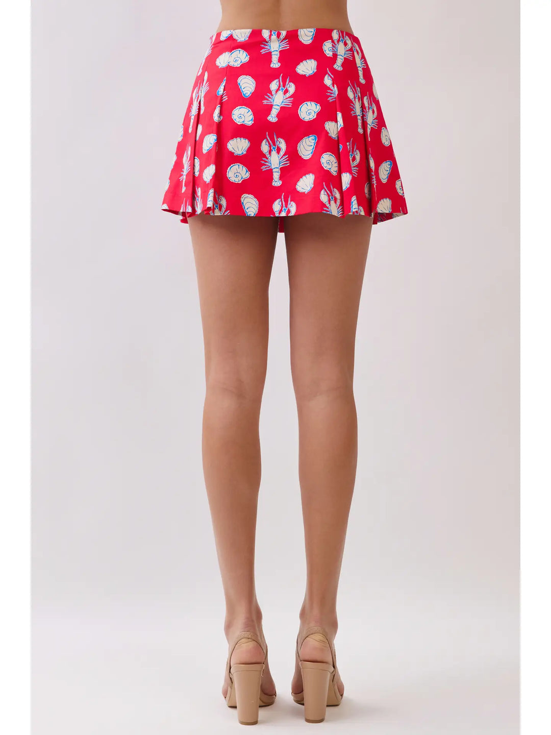 Coastal Print Button Front Skort