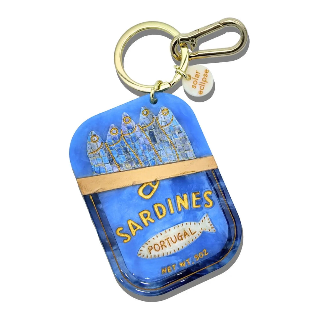 Hand-Painted Sardines Bag Charm + Keychain