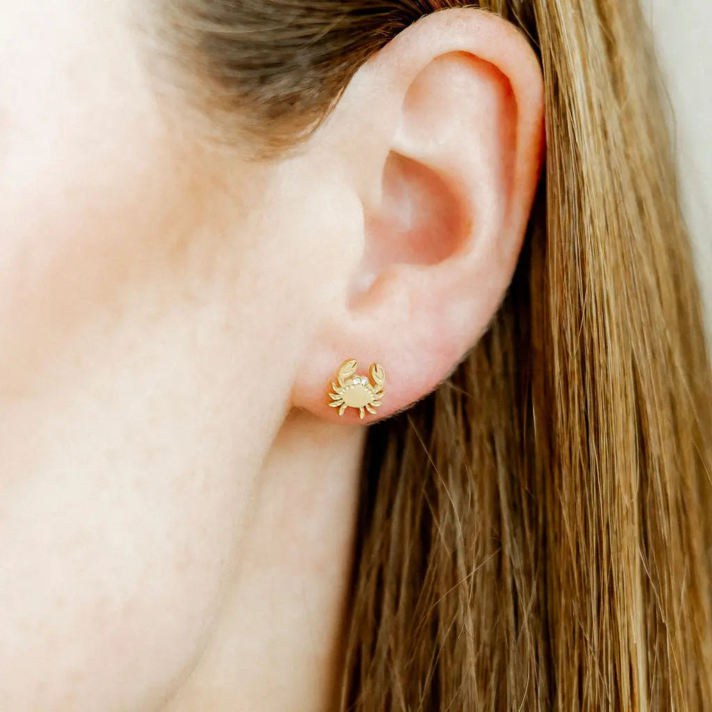 Screwback Stud Earrings - Crab