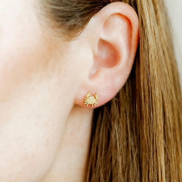 Screwback Stud Earrings - Crab
