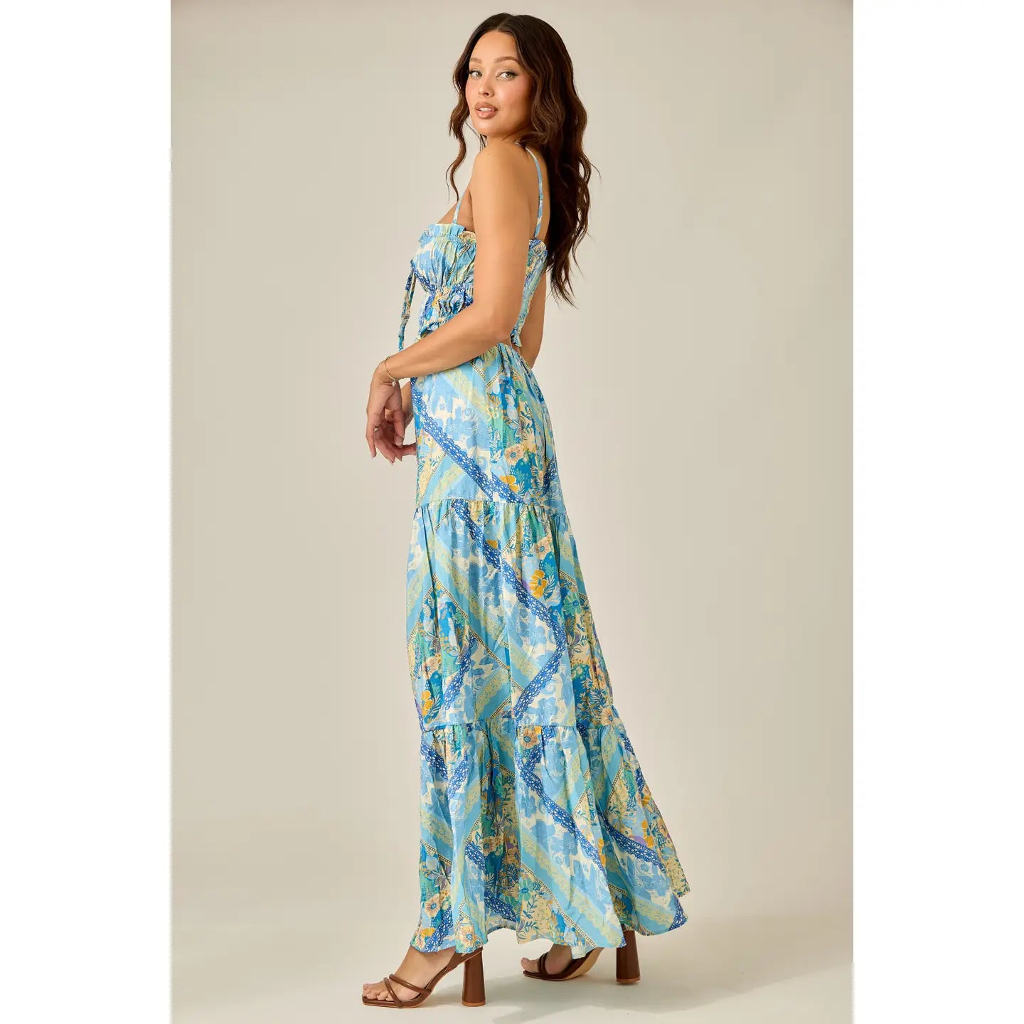 Blue Breeze Patchwork Maxi Dress