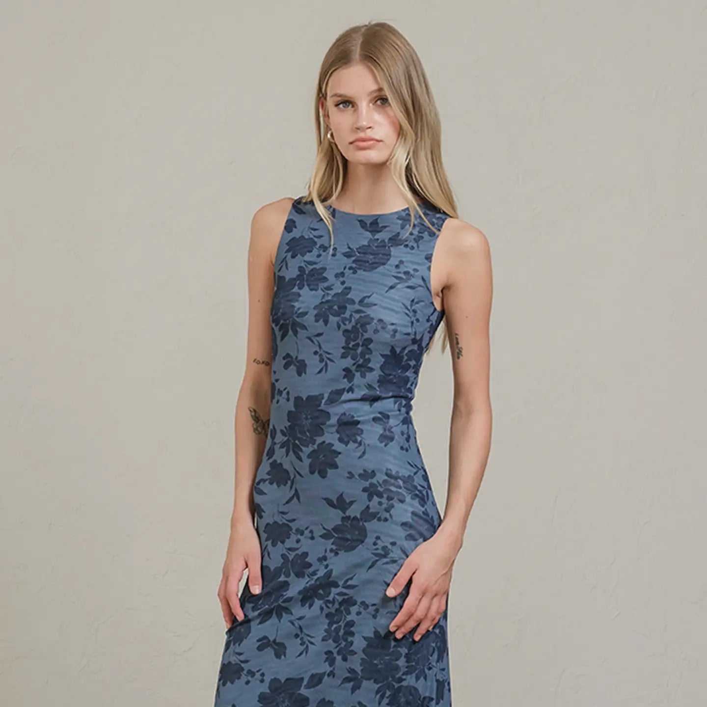 Midnight Bloom Mesh Dress