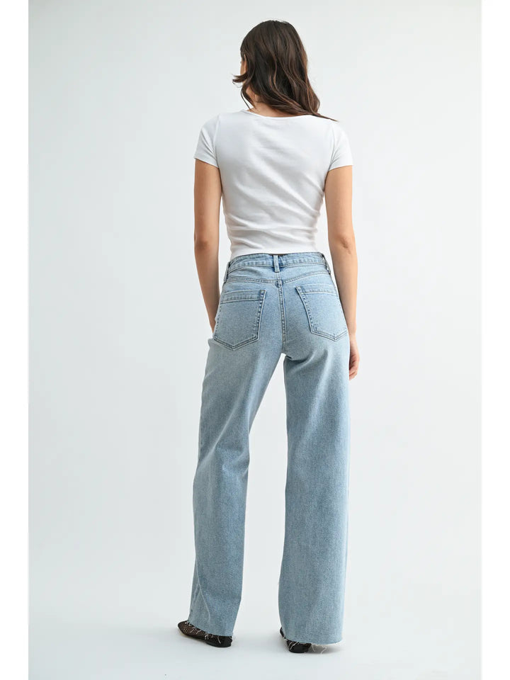 Tall Scissor Cut Wide Leg - Light Denim