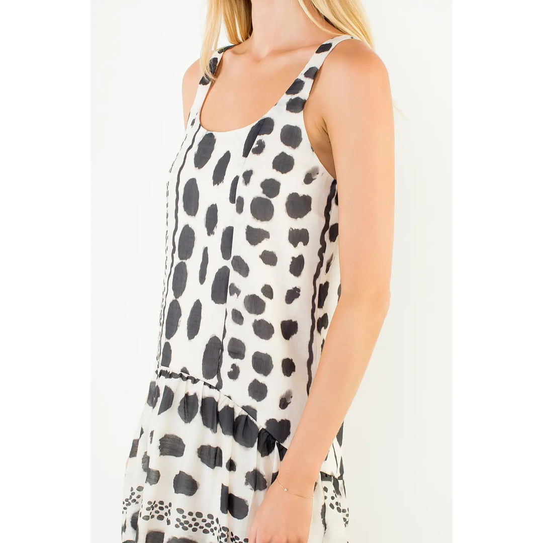 Abstract Strap Short Dress