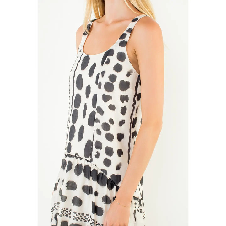 Abstract Strap Short Dress