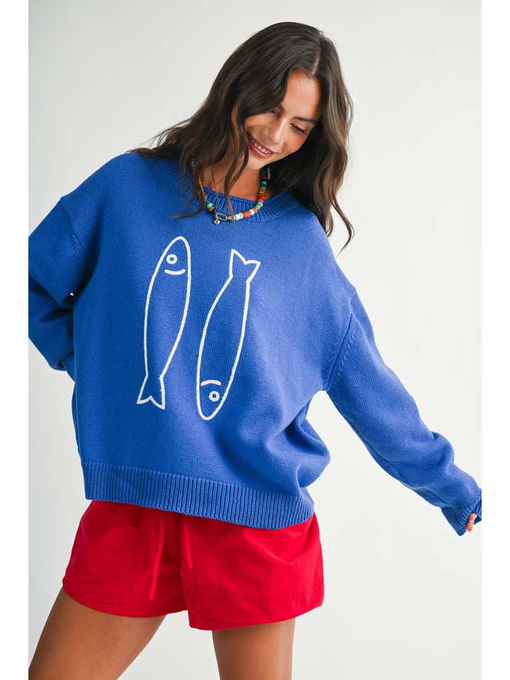 Double Fish Knit Pullover