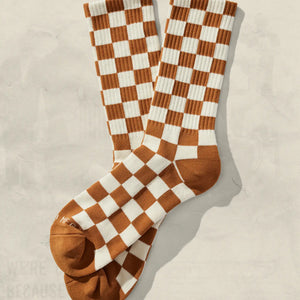 Checkerboard Crew Socks