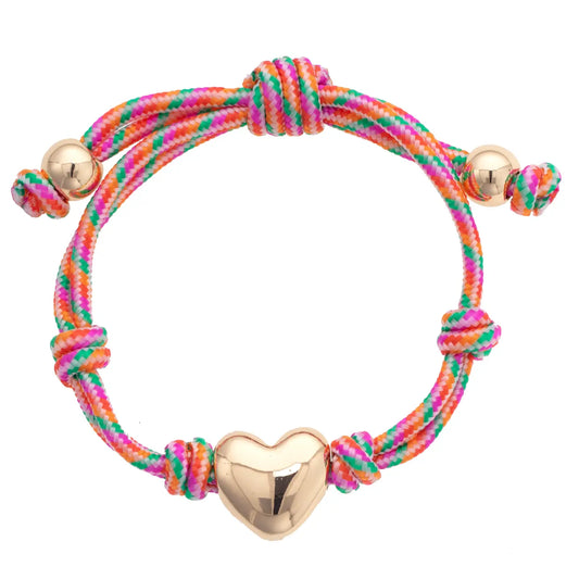 Pink Multi Blaine Puffy Heart Paracord Bracelet