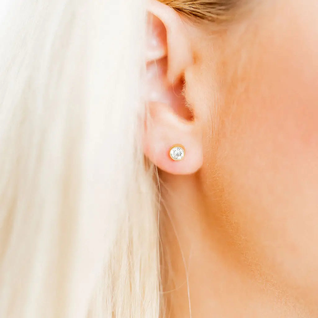 Screwback Stud Earrings - Juliet Clear 5mm