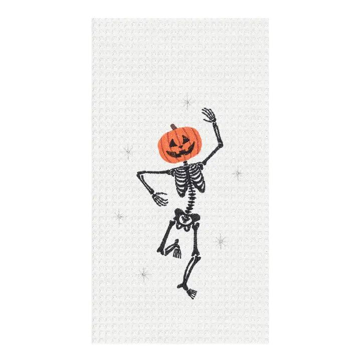 Halloween Pumpkin Skeleton Kitchen Towel
