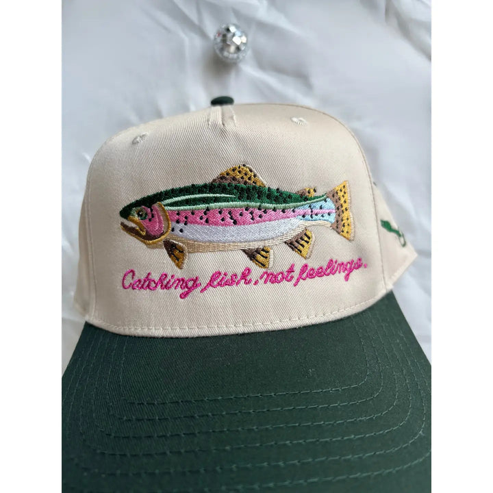 Catching Fish Not Feelings Embroidered Trucker Hat