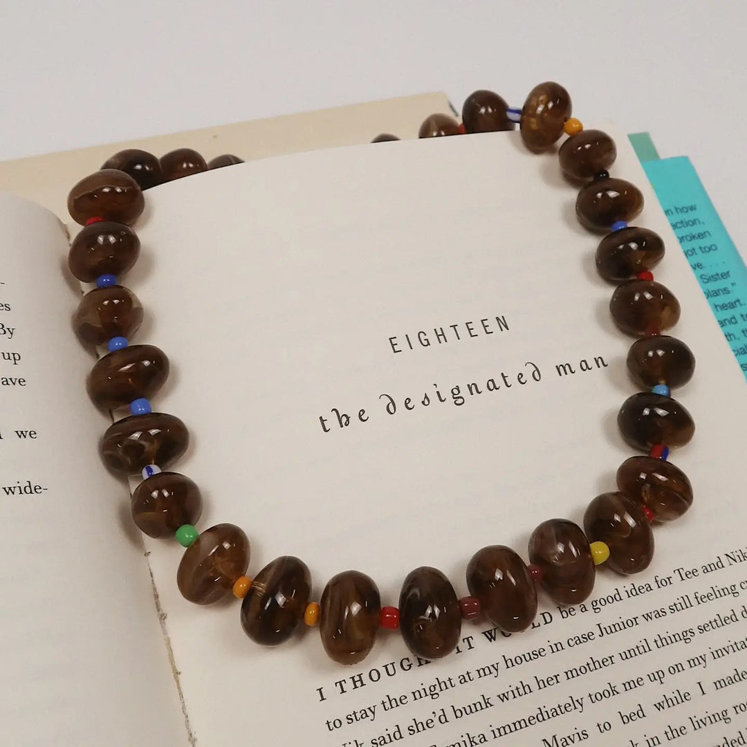 Karson Round Beaded Necklace : Hypoallergenic and Water Resistant