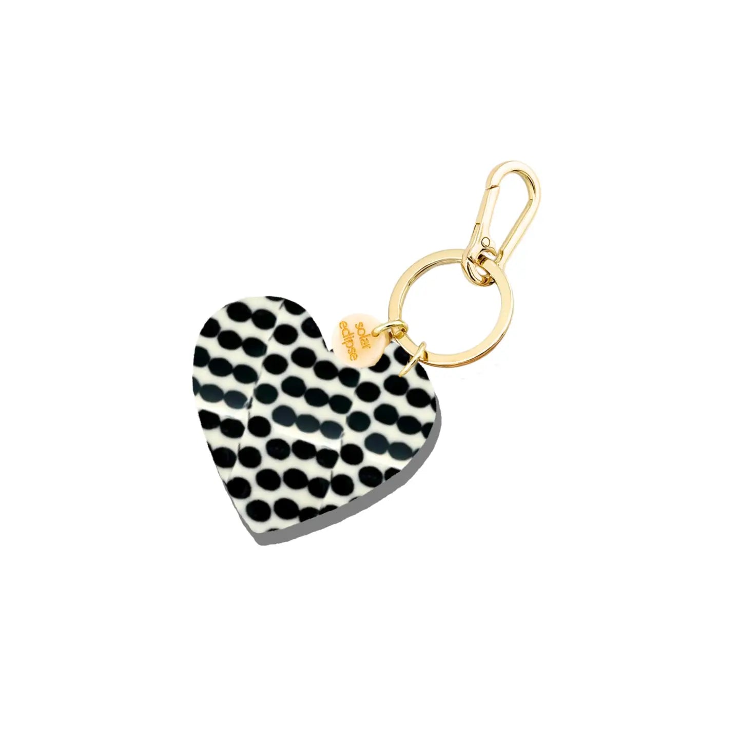 Hand-Painted Polka Dot Heart Bag Charm + Keychain