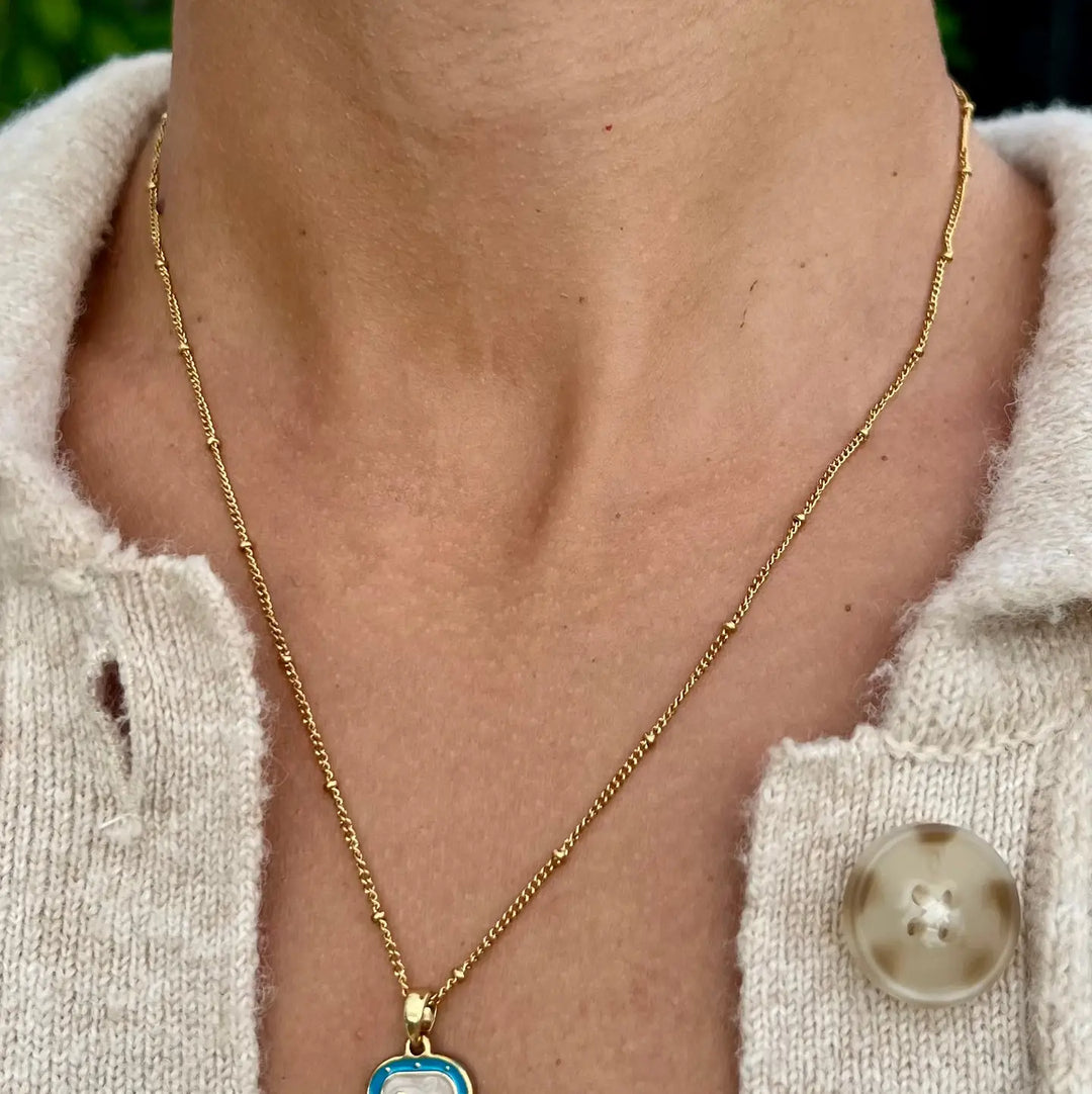 Blue Palms Necklace | Waterproof Boho Surfer Beach Jewelry