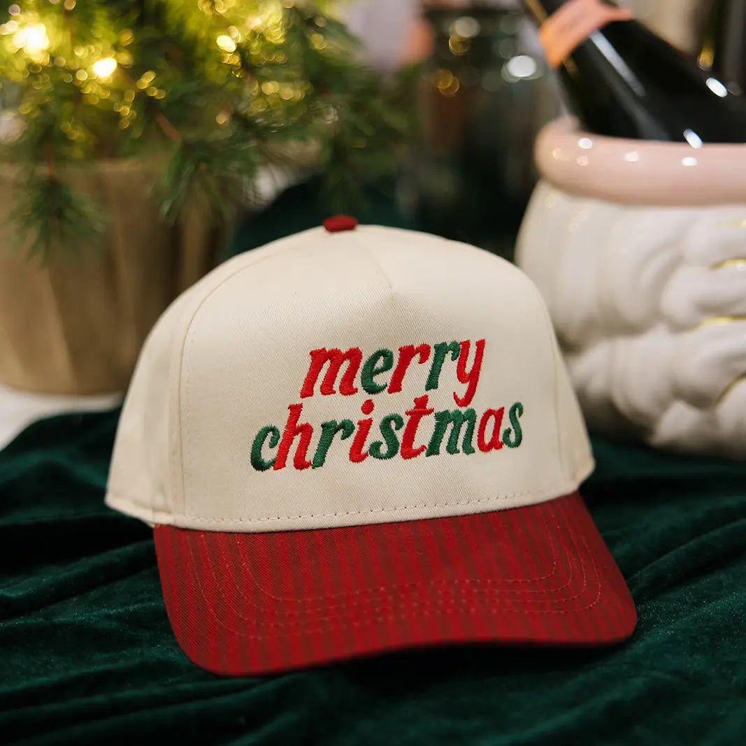 Merry Christmas Striped Hat