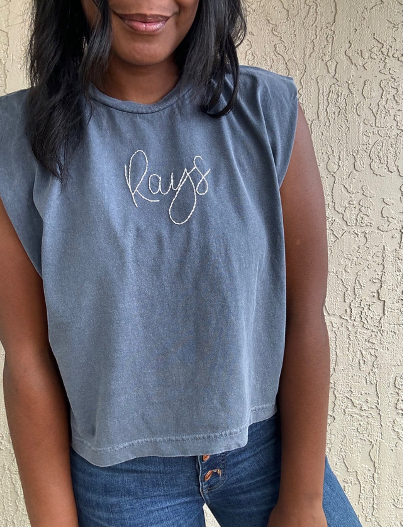 Rays Hand Embroidered Muscle Tee