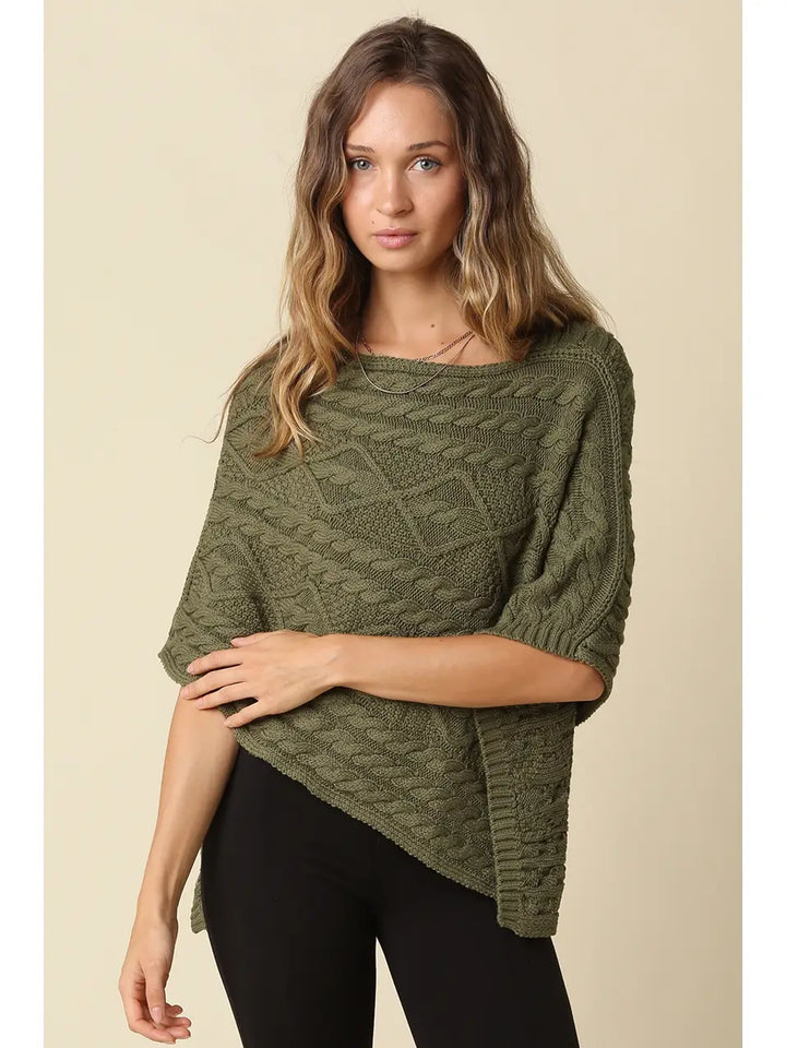 Margo Textured Knit Poncho Top