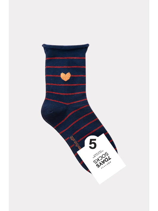 Women's Crew Rolling Heart Socks