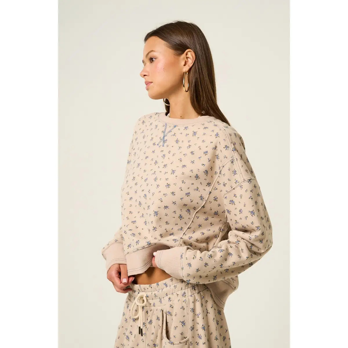 Floral Asymmetrical Sweatshirt