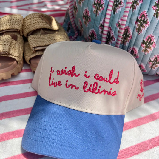 I Wish I Could Live in Bikinis - Periwinkle Vintage Hat
