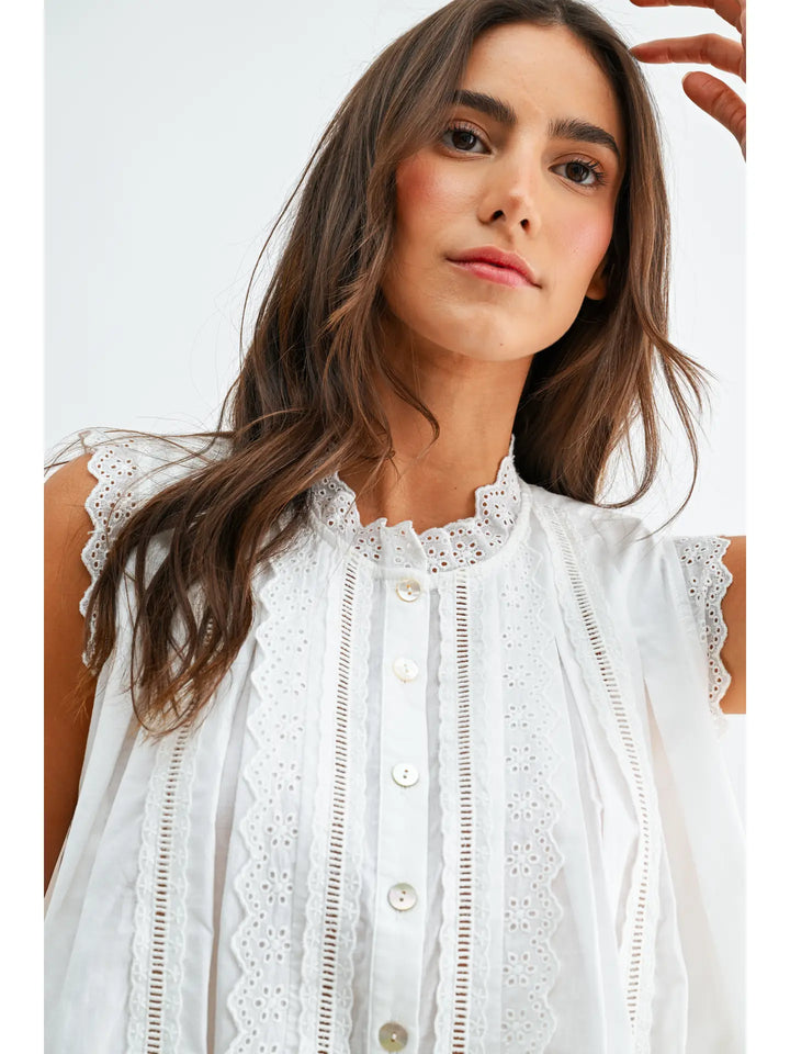 Sleeveless Cotton Blouse