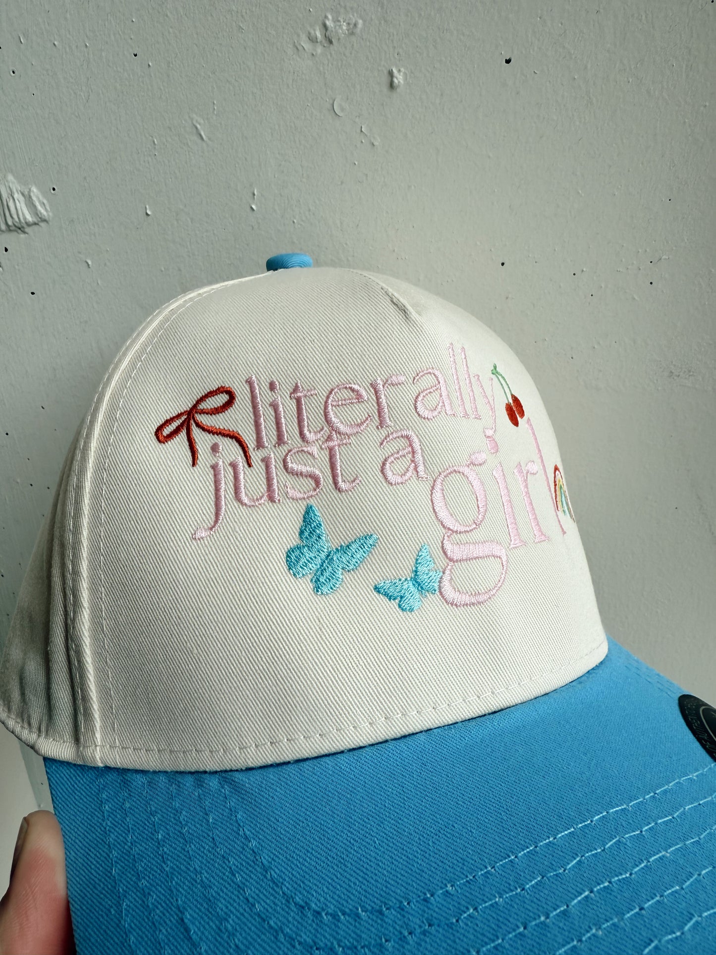Literally Just A Girl Embroidered Trucker Hat
