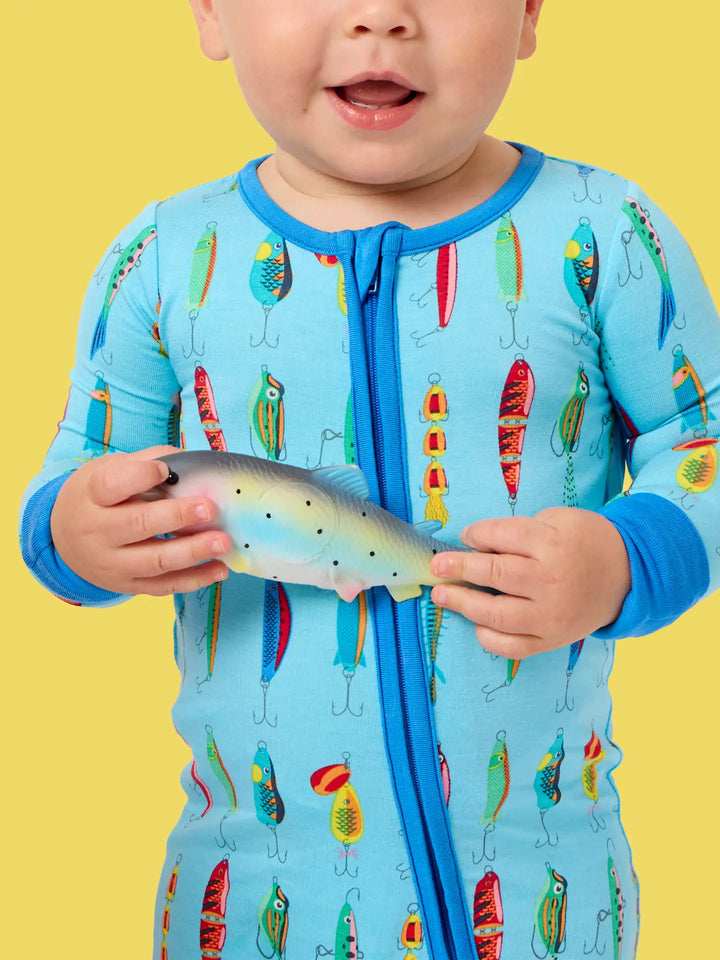Gone Fishin Convertible One Piece Footie Pajama