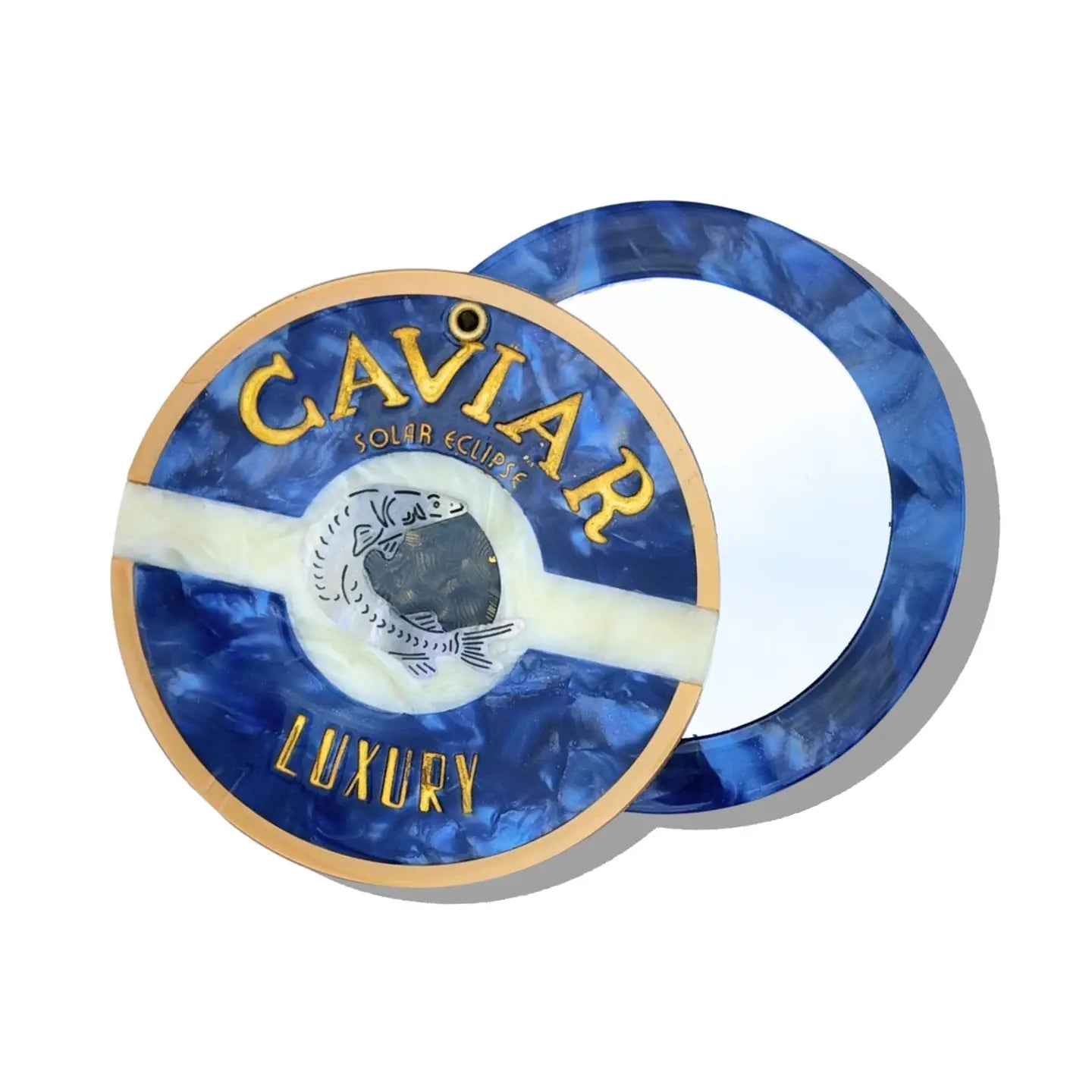 Hand-Painted Caviar Compact Mirror